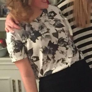 Black and white floral top